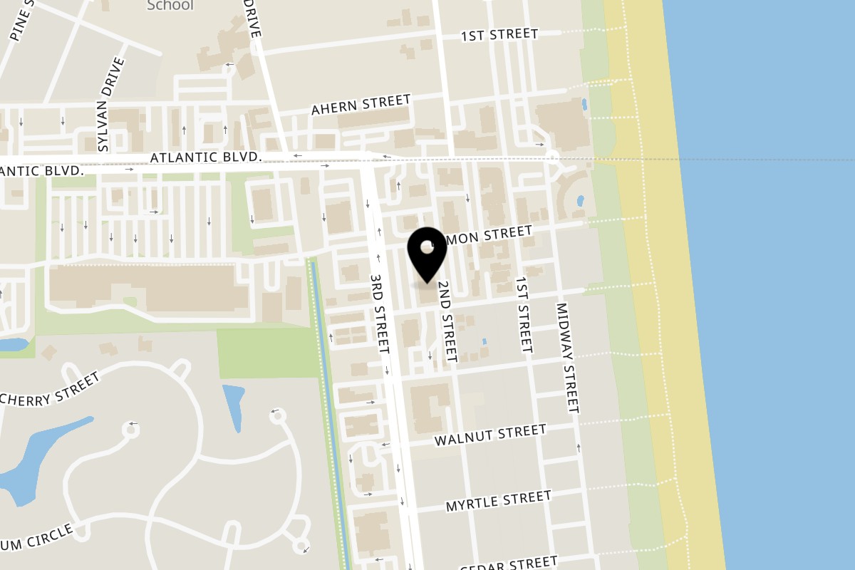 Map showing the location of Ellen's Kitchen on 241 3rd St in Neptune Beach
